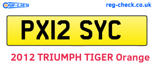 PX12SYC are the vehicle registration plates.