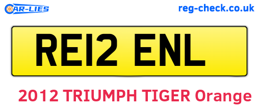 RE12ENL are the vehicle registration plates.