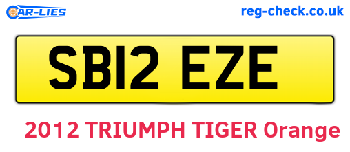 SB12EZE are the vehicle registration plates.
