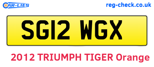 SG12WGX are the vehicle registration plates.