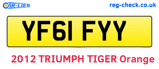 YF61FYY are the vehicle registration plates.