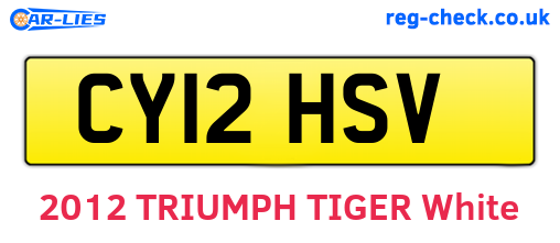CY12HSV are the vehicle registration plates.