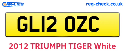 GL12OZC are the vehicle registration plates.