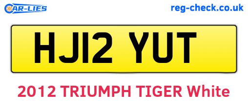 HJ12YUT are the vehicle registration plates.