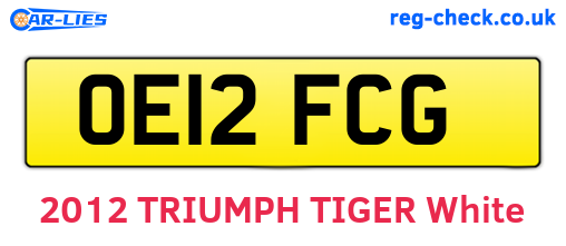 OE12FCG are the vehicle registration plates.