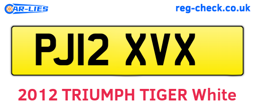 PJ12XVX are the vehicle registration plates.