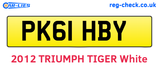 PK61HBY are the vehicle registration plates.