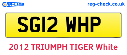 SG12WHP are the vehicle registration plates.