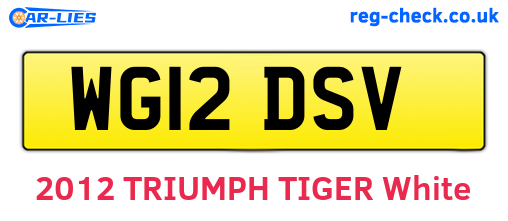 WG12DSV are the vehicle registration plates.