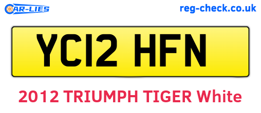 YC12HFN are the vehicle registration plates.