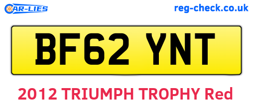 BF62YNT are the vehicle registration plates.