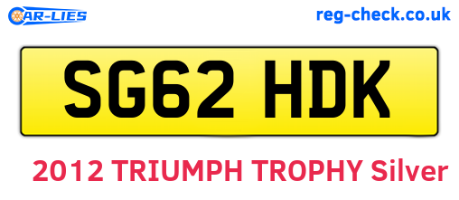 SG62HDK are the vehicle registration plates.