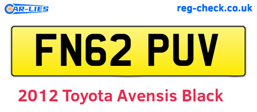 Black 2012 Toyota Avensis (FN62PUV)