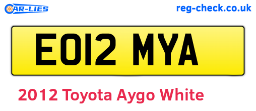 White 2012 Toyota Aygo (EO12MYA)