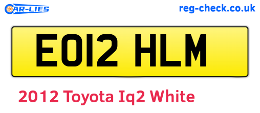White 2012 Toyota Iq2 (EO12HLM)
