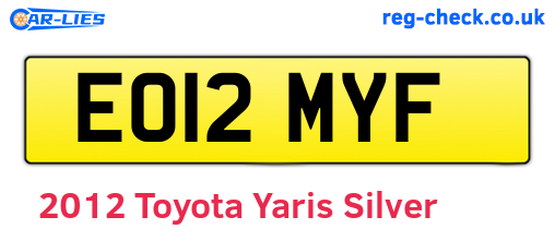 Silver 2012 Toyota Yaris (EO12MYF)