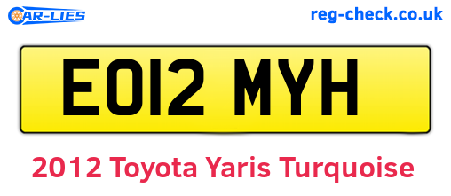 Turquoise 2012 Toyota Yaris (EO12MYH)