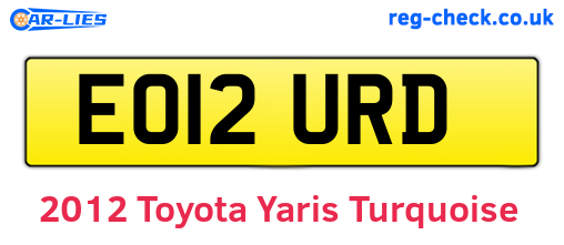 Turquoise 2012 Toyota Yaris (EO12URD)