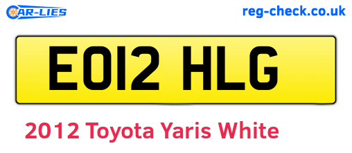 White 2012 Toyota Yaris (EO12HLG)