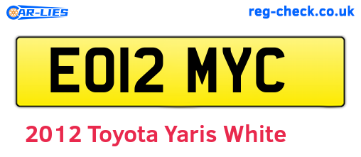 White 2012 Toyota Yaris (EO12MYC)