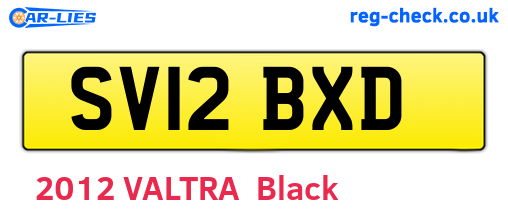 SV12BXD are the vehicle registration plates.