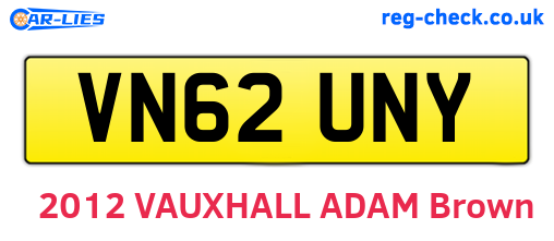 VN62UNY are the vehicle registration plates.