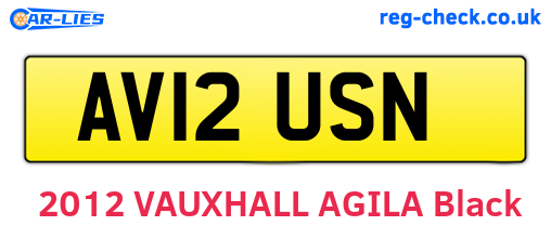 AV12USN are the vehicle registration plates.