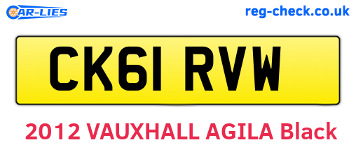 CK61RVW are the vehicle registration plates.