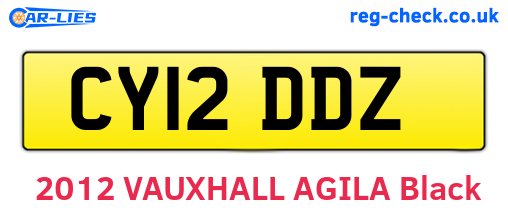 CY12DDZ are the vehicle registration plates.