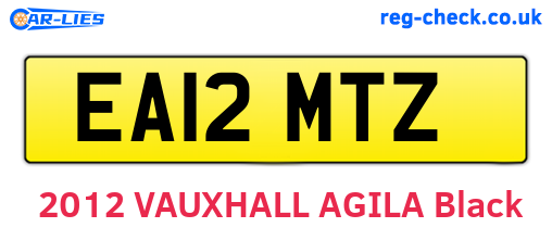 EA12MTZ are the vehicle registration plates.