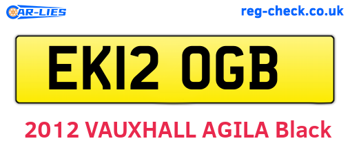 EK12OGB are the vehicle registration plates.