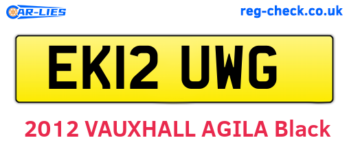 EK12UWG are the vehicle registration plates.