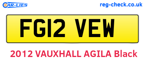 FG12VEW are the vehicle registration plates.