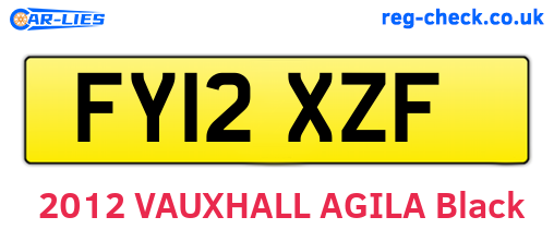 FY12XZF are the vehicle registration plates.