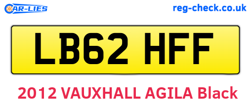 LB62HFF are the vehicle registration plates.