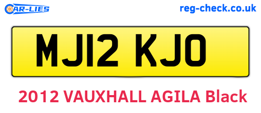 MJ12KJO are the vehicle registration plates.