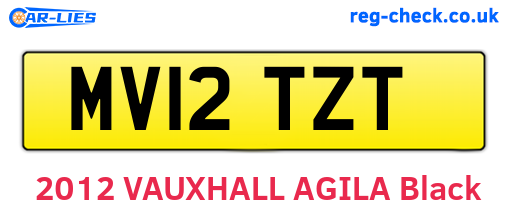 MV12TZT are the vehicle registration plates.
