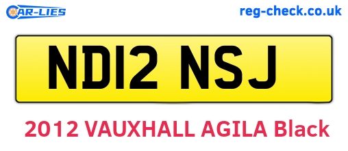 ND12NSJ are the vehicle registration plates.