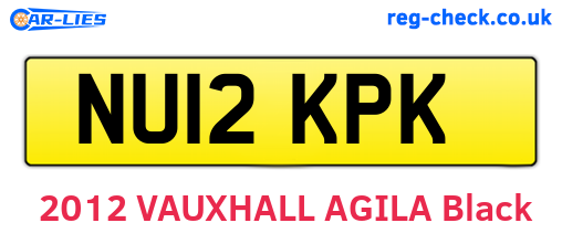 NU12KPK are the vehicle registration plates.