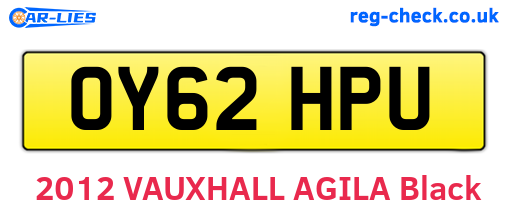 OY62HPU are the vehicle registration plates.