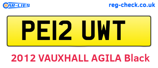 PE12UWT are the vehicle registration plates.