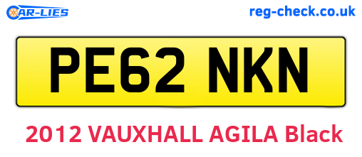 PE62NKN are the vehicle registration plates.