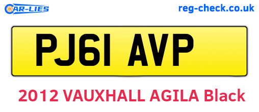 PJ61AVP are the vehicle registration plates.