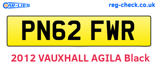 PN62FWR are the vehicle registration plates.