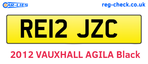 RE12JZC are the vehicle registration plates.