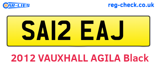 SA12EAJ are the vehicle registration plates.