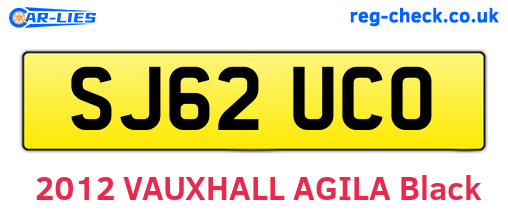 SJ62UCO are the vehicle registration plates.