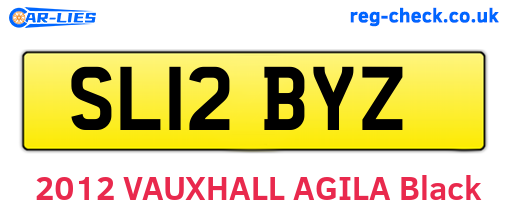 SL12BYZ are the vehicle registration plates.