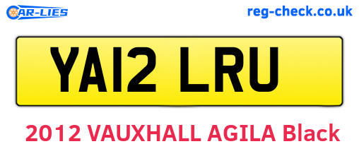 YA12LRU are the vehicle registration plates.
