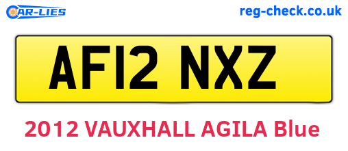 AF12NXZ are the vehicle registration plates.